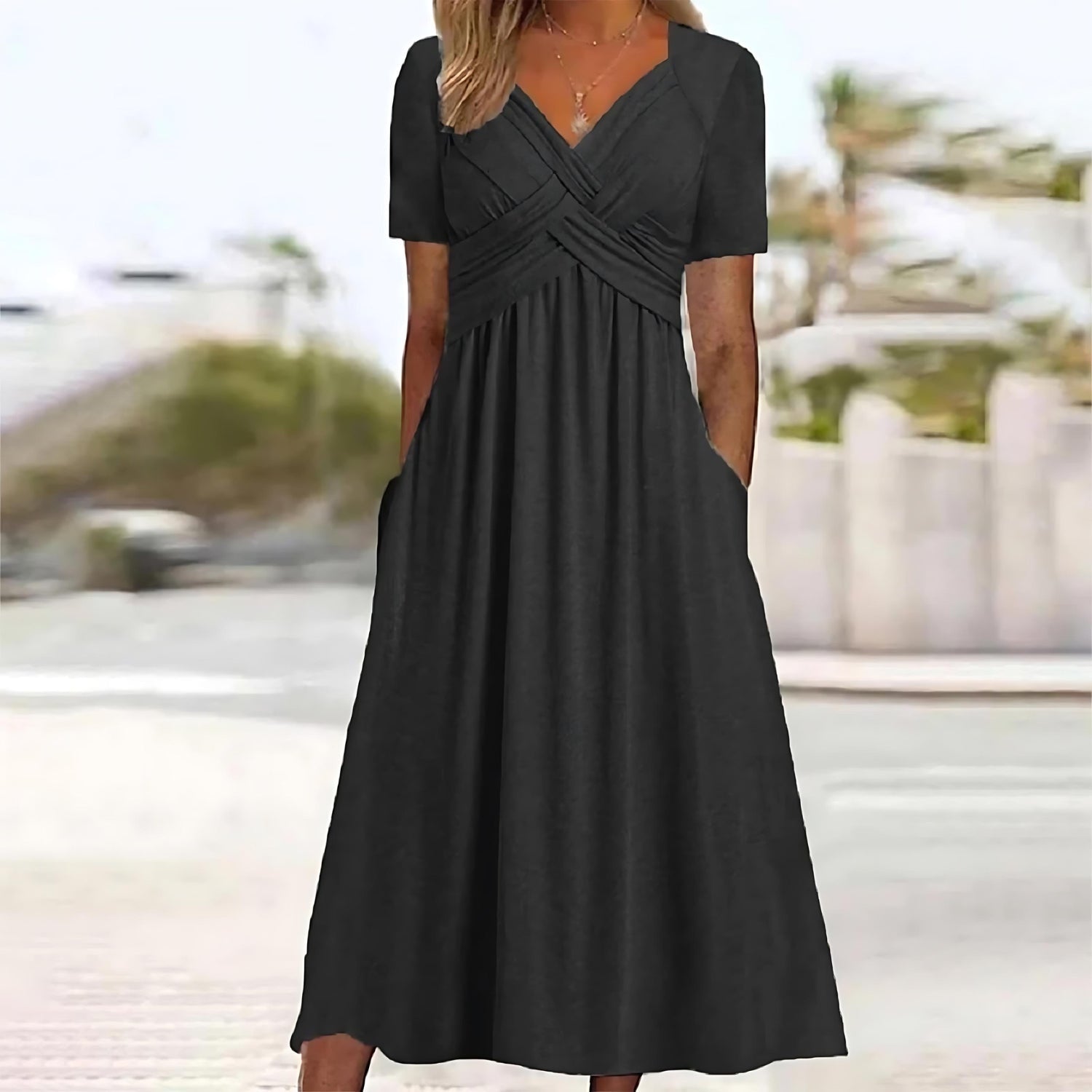 ELLY® | Elegant Midi Dress with Tummy Coverage - MORGAN TORONTO